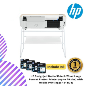 HP DesignJet Studio 36-inch Wood Large Format Plotter Printer (up to A0 size) with Mobile Printing (5HB14A-1)