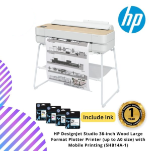 HP DesignJet Studio 36-inch Wood Large Format Plotter Printer (up to A0 size) with Mobile Printing (5HB14A-1)