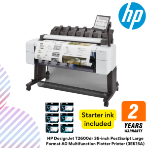 HP DesignJet T2600dr 36-inch PostScript Large Format A0 Multifunction Plotter Printer (3EK15A)
