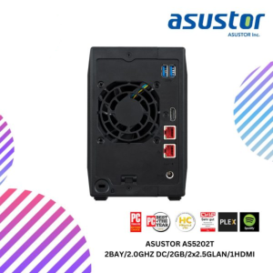 ASUSTOR NIMBUSTOR 2 (AS5202T) 2BAY/2.0GHZ DC/2GB/2x2.5GLAN/1HDMI