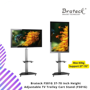 Brateck FS01G 37-70 inch Height Adjustable TV Trolley Cart Stand ( FS01G )