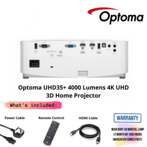 Optoma UHD35+ 4000 Lumens 4K UHD 3D Home Projector