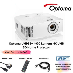 Optoma UHD35+ 4000 Lumens 4K UHD 3D Home Projector