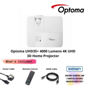 Optoma UHD35+ 4000 Lumens 4K UHD 3D Home Projector