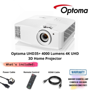 Optoma UHD35+ 4000 Lumens 4K UHD 3D Home Projector
