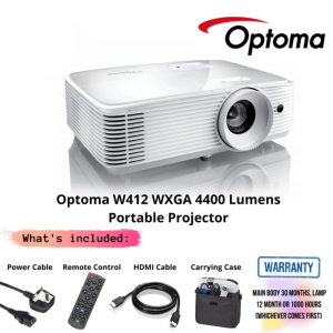 Optoma W412 WXGA 4400 Lumens Portable Projector