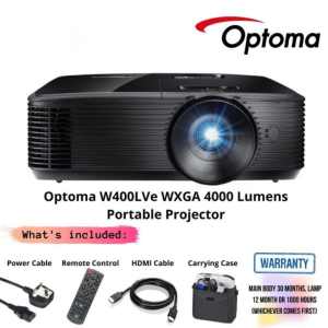 Optoma W400LVe WXGA 4000 Lumens Portable Projector