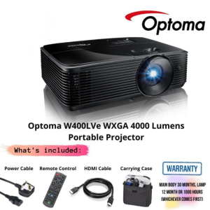 Optoma W400LVe WXGA 4000 Lumens Portable Projector