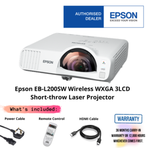 Epson EB-L200SW Wireless WXGA 3LCD Short-throw Laser Projector