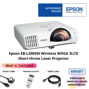 Epson EB-L200SW Wireless WXGA 3LCD Short-throw Laser Projector