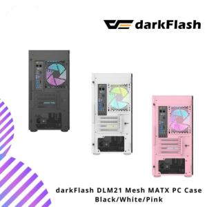 darkFlash DLM21 Mesh MATX PC Case - Black/White/Pink