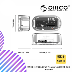 ORICO 6139U3 3.5 inch Transparent USB3.0 Hard Drive Dock