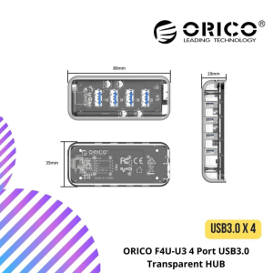 ORICO F4U-U3 4 Port USB3.0 Transparent HUB