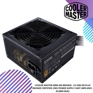 COOLER MASTER MWE 650 BRONZE - V2 230V 80 PLUS BRONZE CERTIFIED 230V POWER SUPPLY UNIT (MPE-6501-ACABW-BUK)