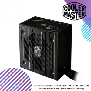 COOLER MASTER ELITE 500 230V – V4 ENTRY LEVEL ATX POWER SUPPLY UNIT (MPE-5001-ACABN-UK)