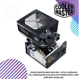 COOLER MASTER MWE GOLD 850 - V2 FULL MODULAR FULL MODULAR 80 PLUS GOLD ATX POWER SUPPLY UNIT (MPE-8501-AFAAG-UK)