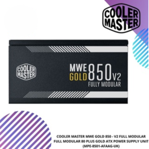 COOLER MASTER MWE GOLD 850 - V2 FULL MODULAR FULL MODULAR 80 PLUS GOLD ATX POWER SUPPLY UNIT (MPE-8501-AFAAG-UK)