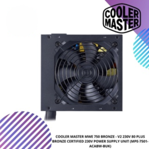 COOLER MASTER MWE 750 BRONZE - V2 230V 80 PLUS BRONZE CERTIFIED 230V POWER SUPPLY UNIT (MPE-7501-ACABW-BUK)