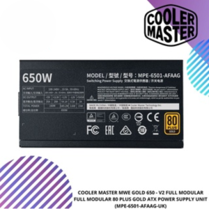 COOLER MASTER MWE GOLD 650 - V2 FULL MODULAR FULL MODULAR 80 PLUS GOLD ATX POWER SUPPLY UNIT (MPE-6501-AFAAG-UK)