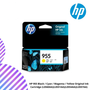 HP 955 Black / Cyan / Magenta / Yellow Original Ink Cartridge (L0S60AA)(L0S51AA)(L0S54AA)(L0S57AA)