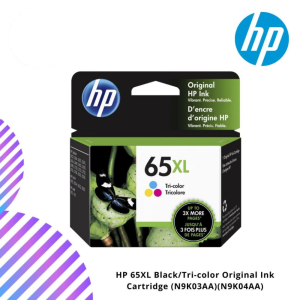 HP 65XL Black/Tri-color Original Ink Cartridge (N9K03AA)(N9K04AA)