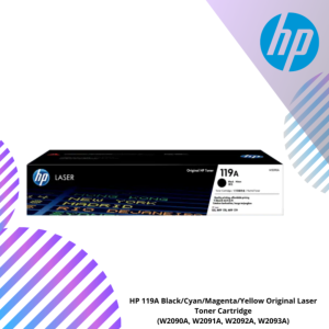 HP 119A Black/Cyan/Magenta/Yellow Original Laser Toner Cartridge - (W2090A, W2091A, W2092A, W2093A)