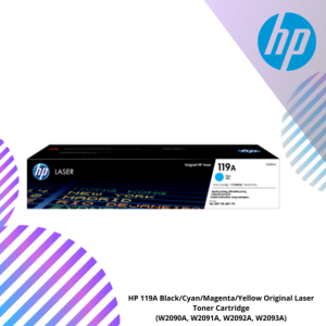 HP 119A Black/Cyan/Magenta/Yellow Original Laser Toner Cartridge - (W2090A, W2091A, W2092A, W2093A)