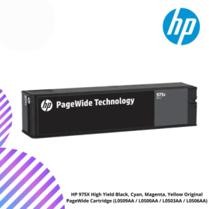 HP 975X High Yield Black, Cyan, Magenta, Yellow Original PageWide Cartridge (L0S09AA / L0S00AA / L0S03AA / L0S06AA)