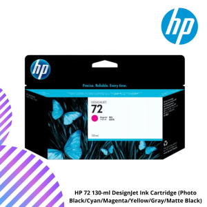 HP 72 130-ml DesignJet Ink Cartridge (Photo Black/Cyan/Magenta/Yellow/Gray/Matte Black)
