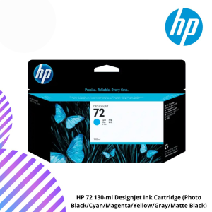 HP 72 130-ml DesignJet Ink Cartridge (Photo Black/Cyan/Magenta/Yellow/Gray/Matte Black)