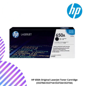 HP 650A Yellow, Cyan, Magenta, Black Original LaserJet Toner Cartridge (CE270A/CE271A/CE272A/CE273A)