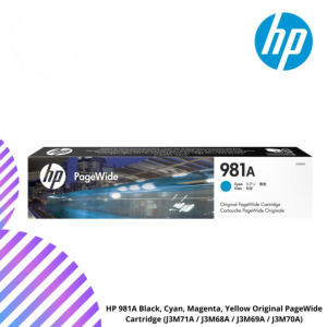 HP 981A Black, Cyan, Magenta, Yellow Original PageWide Cartridge (J3M71A / J3M68A / J3M69A / J3M70A)