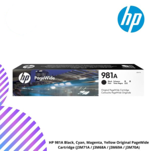 HP 981A Black, Cyan, Magenta, Yellow Original PageWide Cartridge (J3M71A / J3M68A / J3M69A / J3M70A)