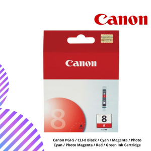 Canon PGI-5 / CLI-8 Black / Cyan / Magenta / Photo Cyan / Photo Magenta / Red / Green Ink Cartridge