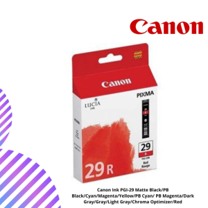 Canon Ink PGI-29 Matte Black/PB Black/Cyan/Magenta/Yellow/PB Cyan/ PB Magenta/Dark Gray/Gray/Light Gray/Chroma Optimizer/Red