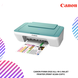 CANON PIXMA E410 ALL-IN-ONE INKJET PRINTER (PRINT-SCAN-COPY) Include Black & Color Ink [ NO WIFI]