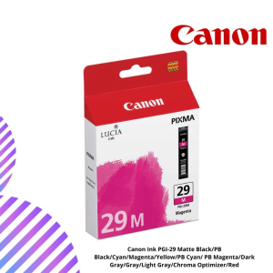Canon Ink PGI-29 Matte Black/PB Black/Cyan/Magenta/Yellow/PB Cyan/ PB Magenta/Dark Gray/Gray/Light Gray/Chroma Optimizer/Red