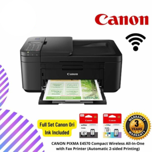 CANON PIXMA E4570 Compact Wireless All-In-One with Fax Printer (Automatic 2-sided Printing)