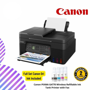 Canon PIXMA G4770 Wireless Refillable Ink Tank Printer with Fax