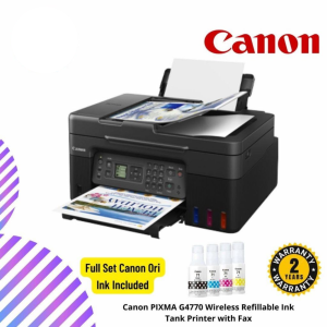 Canon PIXMA G4770 Wireless Refillable Ink Tank Printer with Fax