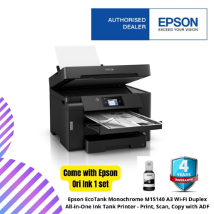Epson EcoTank Monochrome M15140 A3 Wi-Fi Duplex All-in-One Ink Tank Printer - Print, Scan, Copy with ADF