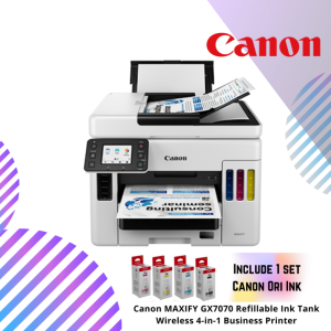 Canon MAXIFY GX7070 Refillable Ink Tank Wireless 4-in-1 Business Printer