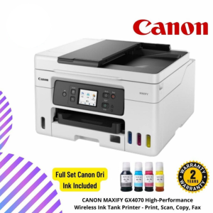 CANON MAXIFY GX4070 High-Performance Wireless Ink Tank Printer - Print, Scan, Copy, Fax