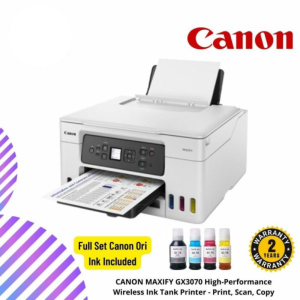 CANON MAXIFY GX3070 High-Performance Wireless Ink Tank Printer - Print, Scan, Copy
