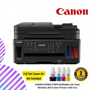 CANON PIXMA G7070 Refillable Ink Tank Wireless All-In-One Printer with Fax