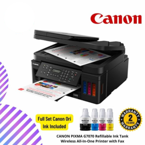 CANON PIXMA G7070 Refillable Ink Tank Wireless All-In-One Printer with Fax