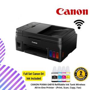 CANON PIXMA G4010 Refillable Ink Tank Wireless All-In-One Printer - (Print, Scan, Copy, Fax)