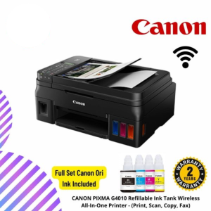 CANON PIXMA G4010 Refillable Ink Tank Wireless All-In-One Printer - (Print, Scan, Copy, Fax)