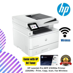 HP LaserJet Pro MFP 4103fdw Printer (2Z629A) - Print, Copy, Scan, Fax Wireless
