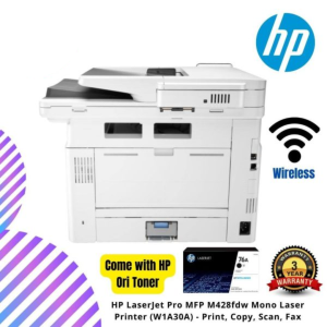 HP LaserJet Pro MFP M428fdw Mono Laser Printer (W1A30A) - Print, Copy, Scan, Fax, Email